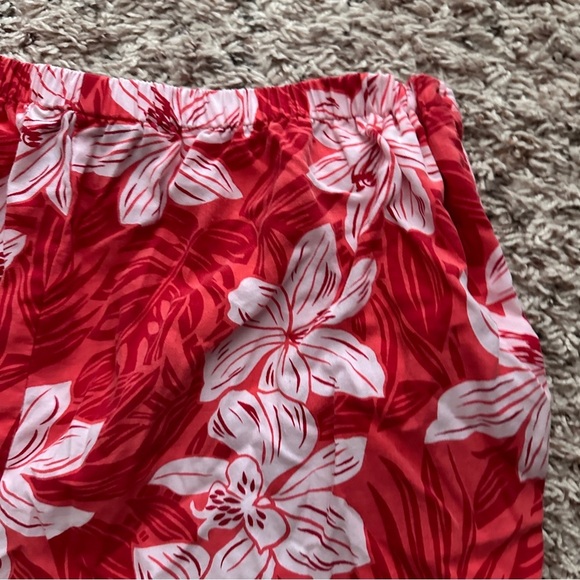 Vintage Sag Harbor Red Tropical Floral Capri Pants Women’s Size 8 Summer Cruise - Picture 12 of 16
